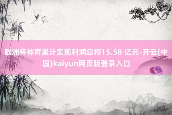 欧洲杯体育累计实现利润总和15.58 亿元-开云(中国)kaiyun网页版登录入口