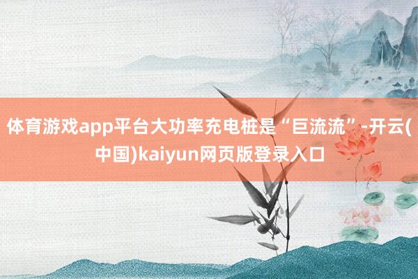 体育游戏app平台大功率充电桩是“巨流流”-开云(中国)kaiyun网页版登录入口