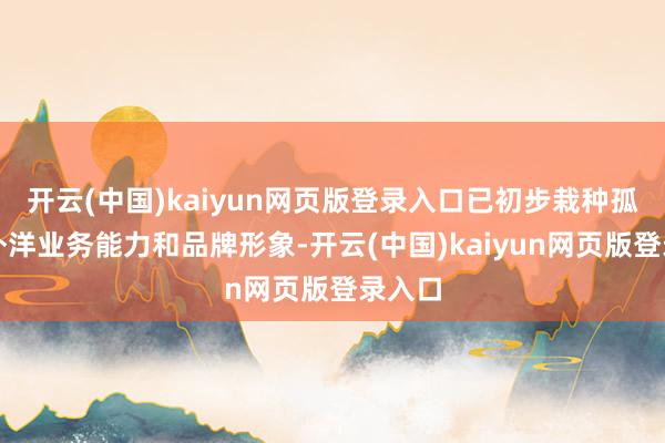 开云(中国)kaiyun网页版登录入口已初步栽种孤苦的外洋业务能力和品牌形象-开云(中国)kaiyun网页版登录入口