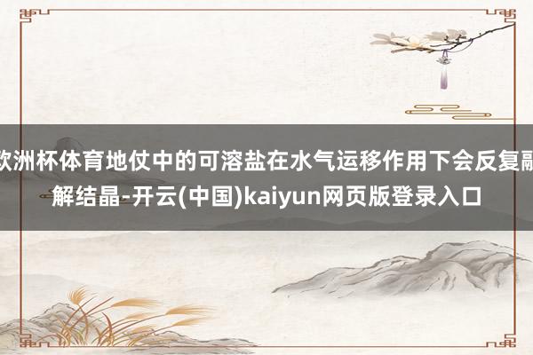 欧洲杯体育地仗中的可溶盐在水气运移作用下会反复融解结晶-开云(中国)kaiyun网页版登录入口