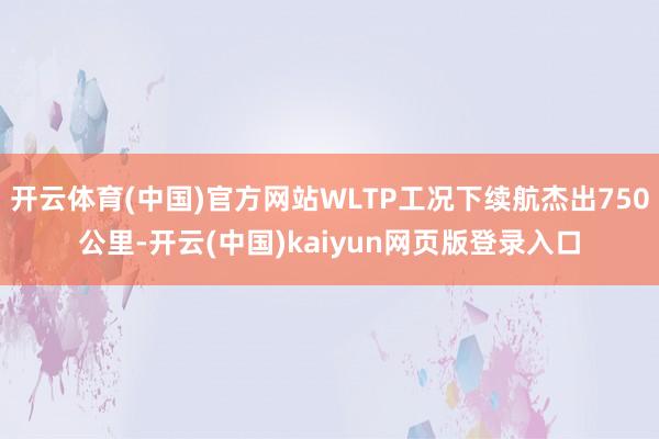 开云体育(中国)官方网站WLTP工况下续航杰出750公里-开云(中国)kaiyun网页版登录入口