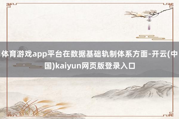 体育游戏app平台在数据基础轨制体系方面-开云(中国)kaiyun网页版登录入口