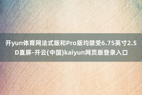 开yun体育网法式版和Pro版均禁受6.75英寸2.5D直屏-开云(中国)kaiyun网页版登录入口