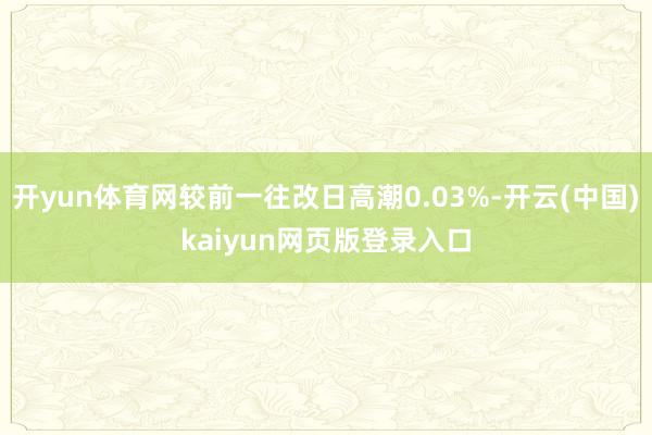 开yun体育网较前一往改日高潮0.03%-开云(中国)kaiyun网页版登录入口
