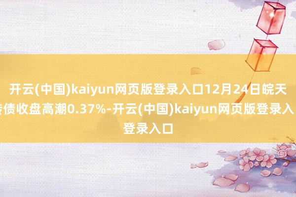 开云(中国)kaiyun网页版登录入口12月24日皖天转债收盘高潮0.37%-开云(中国)kaiyun网页版登录入口