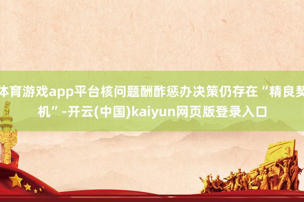 体育游戏app平台核问题酬酢惩办决策仍存在“精良契机”-开云(中国)kaiyun网页版登录入口