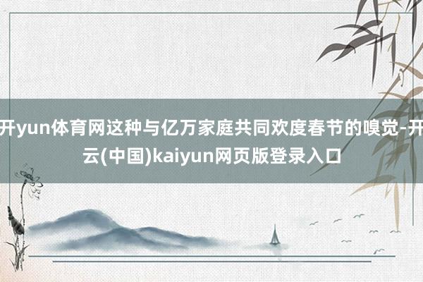 开yun体育网这种与亿万家庭共同欢度春节的嗅觉-开云(中国)kaiyun网页版登录入口